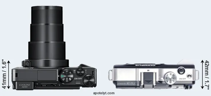 Compare A1000 versus E-PL1 top