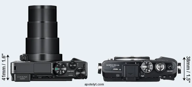 Compare A1000 versus E-PL7 top