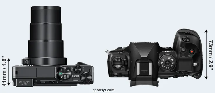 Compare A1000 versus OM-1 II top