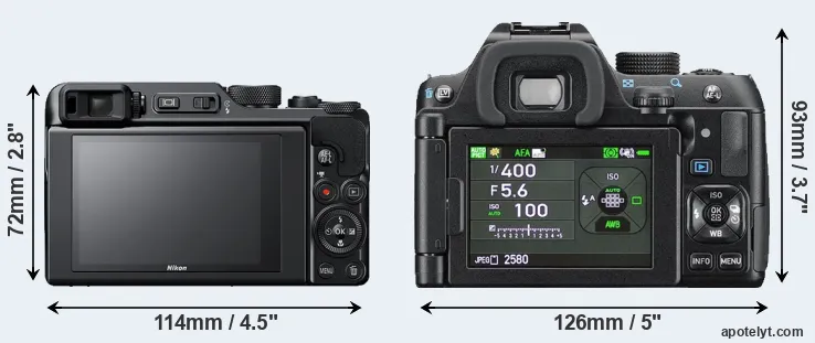 Comparison A1000 or K-70 rear