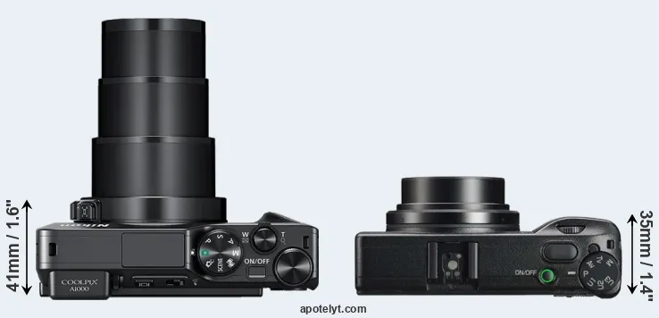 Compare A1000 versus GR IIIx top