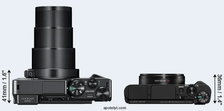 Compare A1000 versus HX95 top