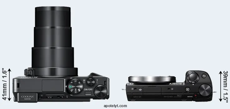 Compare A1000 versus NEX-5R top