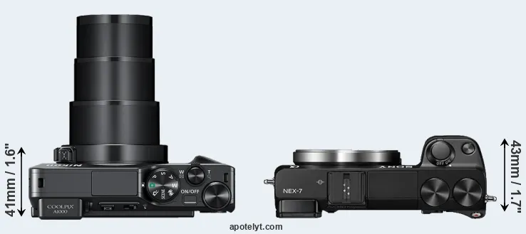 Compare A1000 versus NEX-7 top