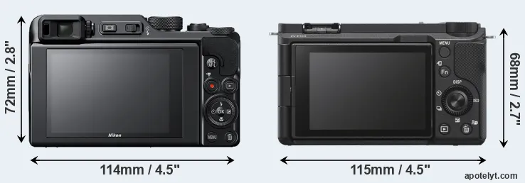Comparison A1000 or ZV-E10 II rear