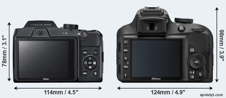 Comparison B500 or D3300 rear