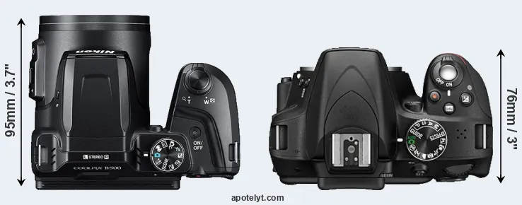 Compare B500 versus D3300 top