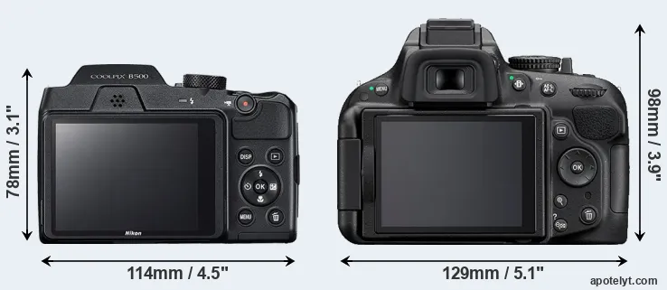 Comparison B500 or D5200 rear