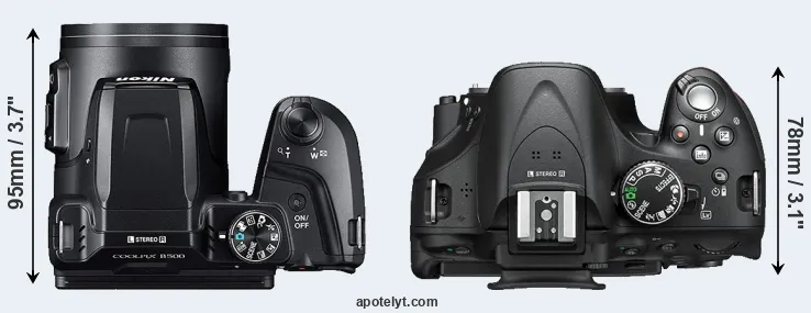 Compare B500 versus D5200 top
