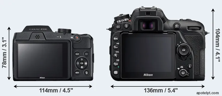 Comparison B500 or D7500 rear