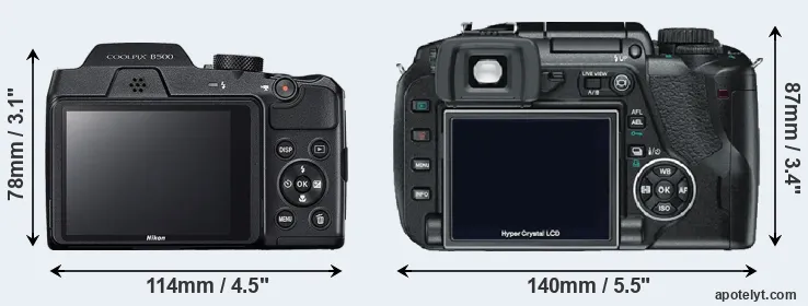 Comparison B500 or E-330 rear