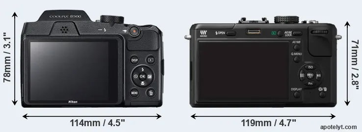 Comparison B500 or GF1 rear