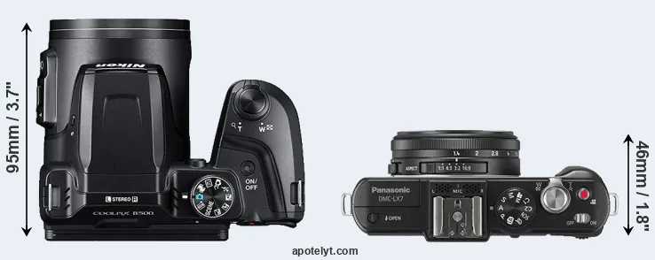 Compare B500 versus LX7 top