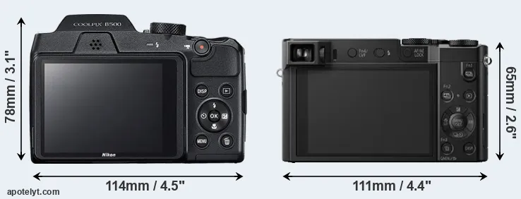 Comparison B500 or TZ100 rear