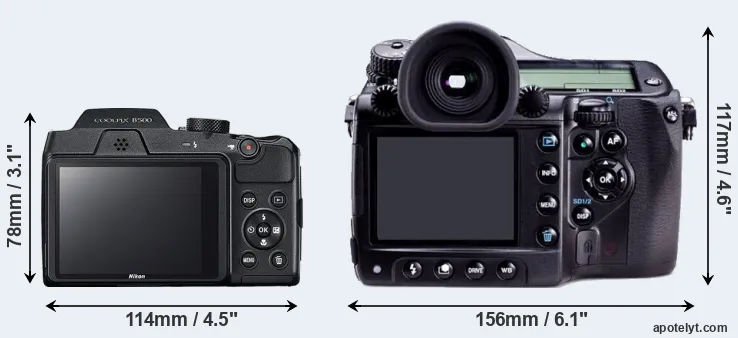 Comparison B500 or 645D rear