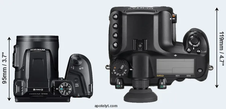 Compare B500 versus 645D top