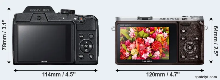 Comparison B500 or NX500 rear
