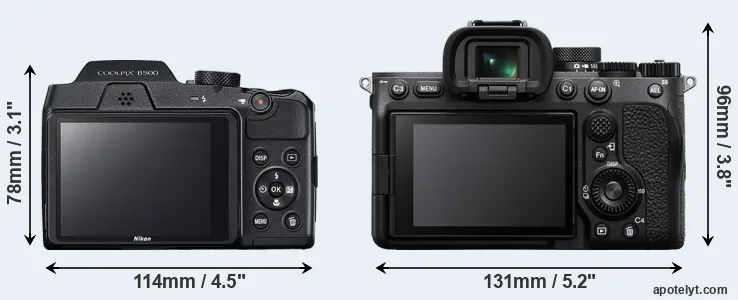 Comparison B500 or A7 IV rear