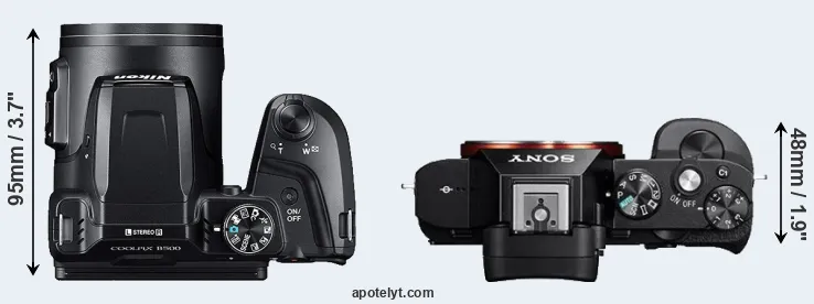 Compare B500 versus A7R top
