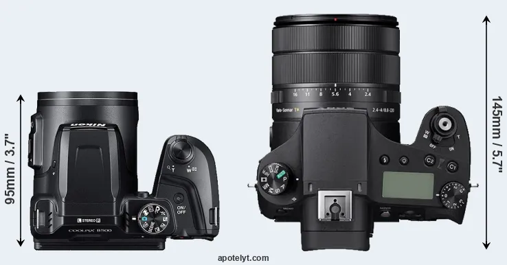 Compare B500 versus RX10 IV top