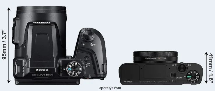 Compare B500 versus RX100 IV top