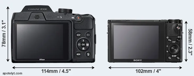 Comparison B500 or RX100 V rear
