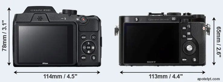 Comparison B500 or RX1R rear