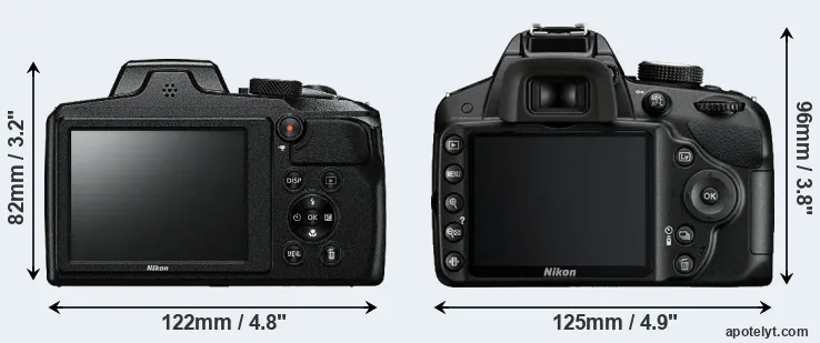 Comparison B600 or D3200 rear