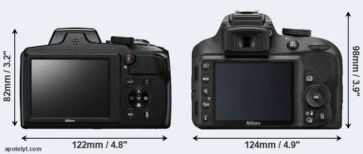 Comparison B600 or D3300 rear