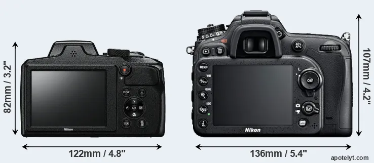 Comparison B600 or D7100 rear