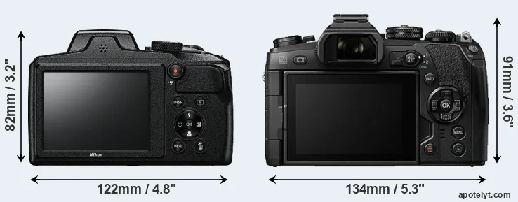 Comparison B600 or E-M1 II rear
