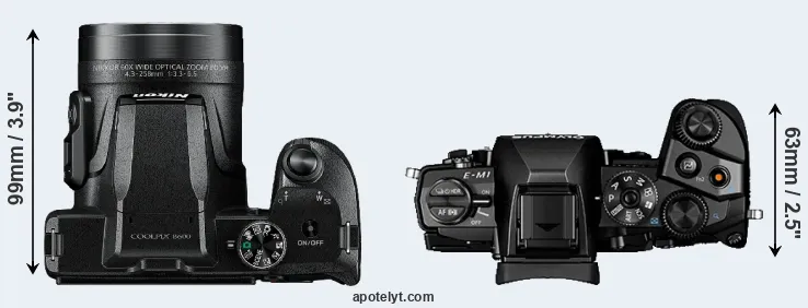 Compare B600 versus E-M1 top
