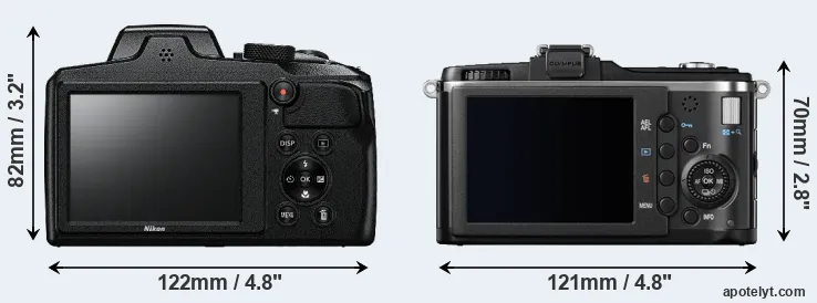 Comparison B600 or E-P2 rear