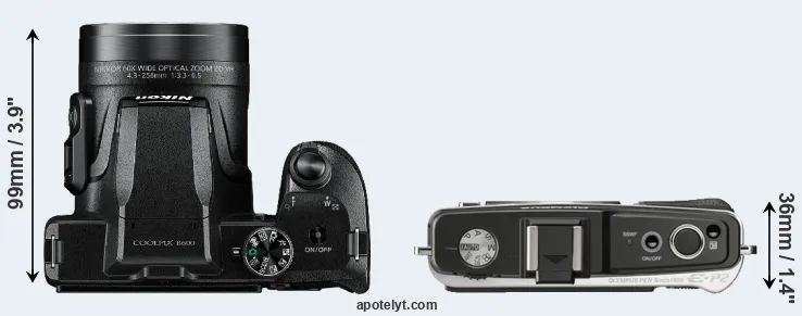Compare B600 versus E-P2 top
