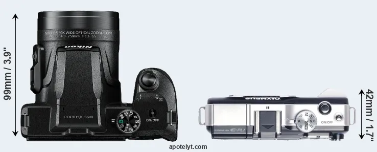 Compare B600 versus E-PL1 top
