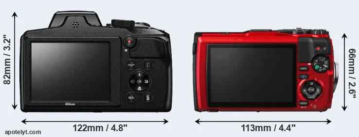 Comparison B600 or TG-5 rear