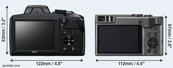 Comparison B600 or TZ90 rear