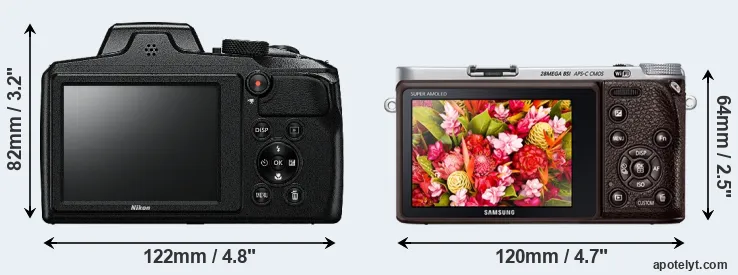 Comparison B600 or NX500 rear