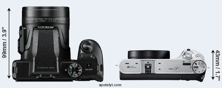Compare B600 versus NX500 top