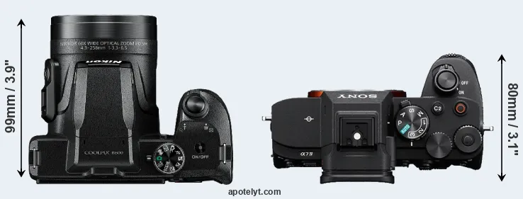 Compare B600 versus A7 IV top