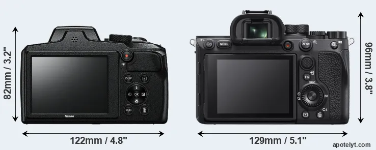 Comparison B600 or A7R IVA rear