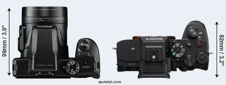Compare B600 versus A7R V top
