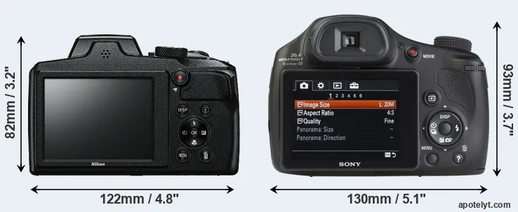 Comparison B600 or HX350 rear