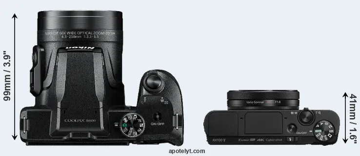 Compare B600 versus RX100 V top