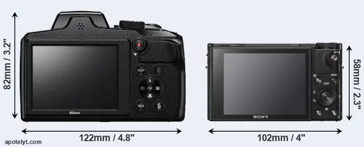 Comparison B600 or RX100 VI rear