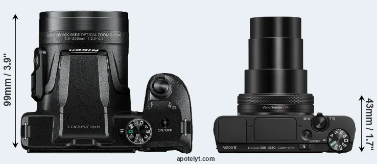 Compare B600 versus RX100 VI top