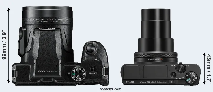 Compare B600 versus RX100 VII top