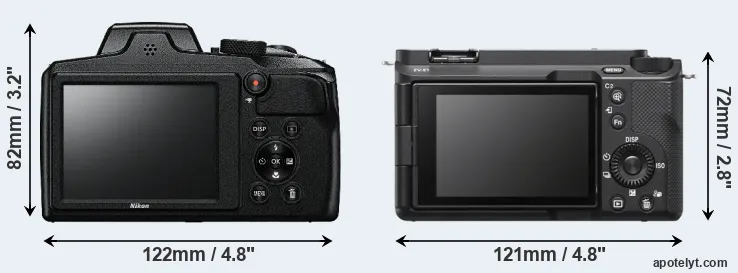 Comparison B600 or ZV-E1 rear