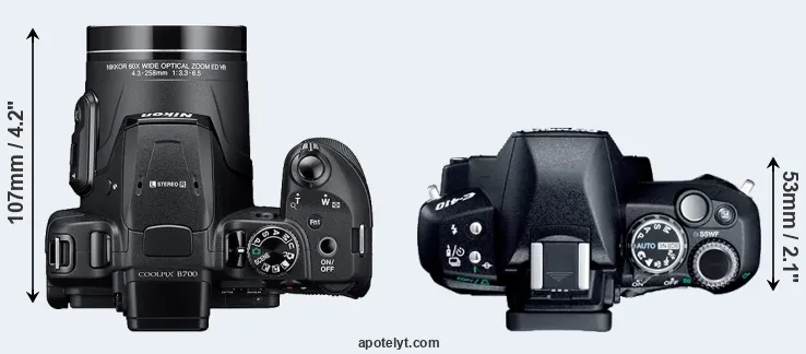 Compare B700 versus E-410 top