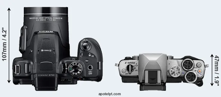 Compare B700 versus E-M10 II top